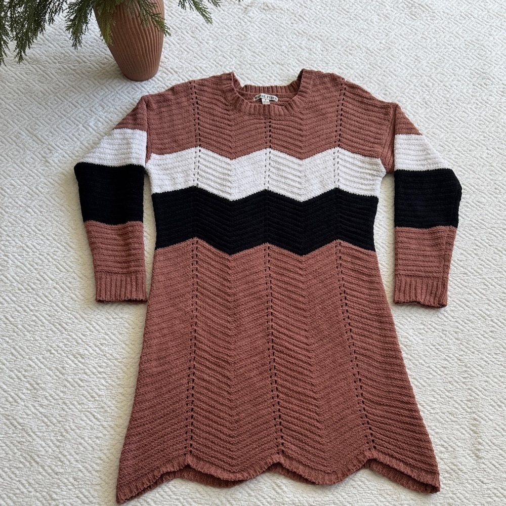 Moral Fiber Chevron Knit Sweater Dress Size S